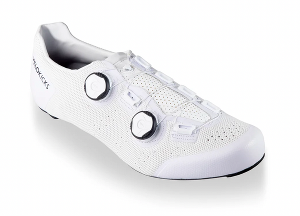 VELOKICKS Flow Knit White Cycling Shoes