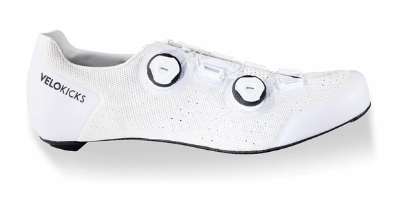 VELOKICKS Flow Knit White Cycling Shoes