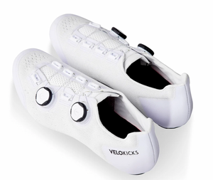 VELOKICKS Flow Knit White Cycling Shoes Liem Cycles