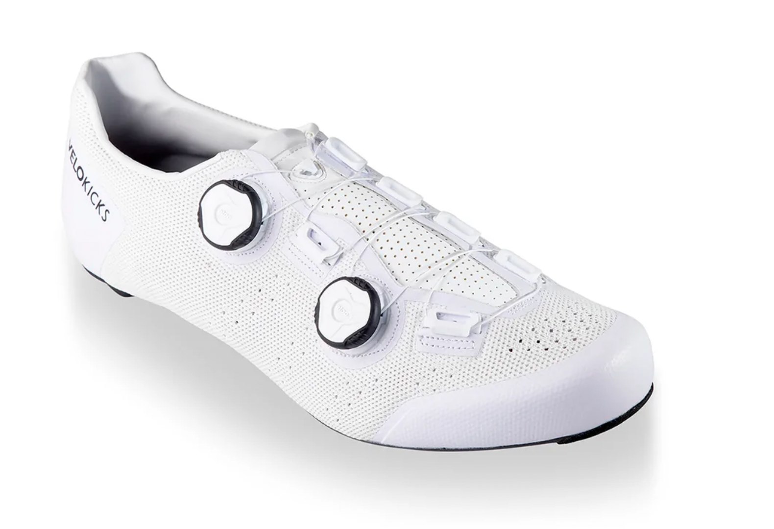 VELOKICKS Flow Knit White Cycling Shoes Liem Cycles