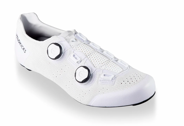 VELOKICKS Flow Knit White Cycling Shoes